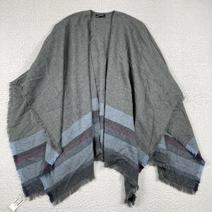 Fraas Shawl Womens‎ One Size Gray Open Front Sweater Fringe Hem Cashmink Germany